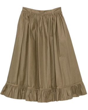 MM6 by Maison Margiela Ruffled-Trim Flared Skirt - Natural