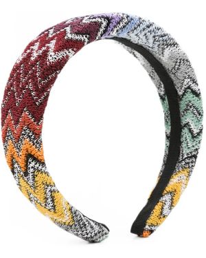 Missoni Zigzag-Knit Padded Headband - Grey