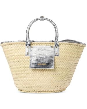 Jacquemus Le Panier Soli Woven Bucket Raffia Bag - Natural