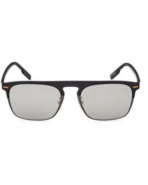 ZEGNA Matte Square Sunglasses - Black