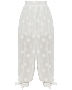 Zimmermann Polka Dot Tie-Fastening Pants - White