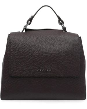 Orciani Sveva Pebbled Leather Clutch Bag - Black