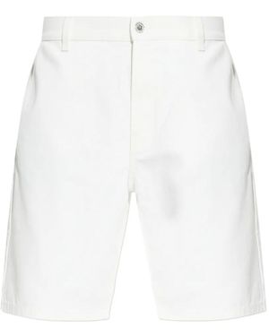 Balmain Logo-Patch Denim Shorts - White