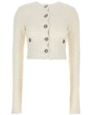 Balenciaga クロップド カーディガン - ホワイト