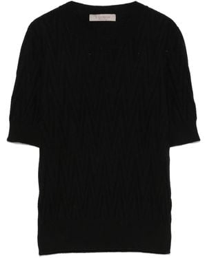 D.exterior Chevron-Knit Jumper - Black