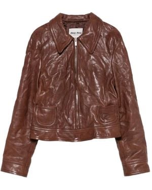 Miu Miu Lederjacke - Braun