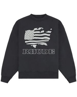 Rhude Banner Graphic-Print Sweatshirt - Black