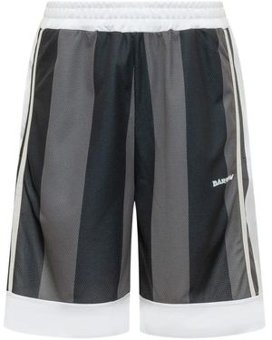 Barrow Vertical Stripe Mesh Shorts - Black