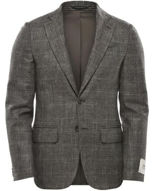 Corneliani Check-Pattern Flap-Pocket Blazer - Gray