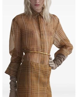 Mugler Sheer Organza Shirt - Natural