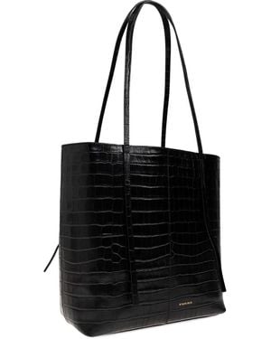 By Malene Birger Abilso Croc-Embossed Tote Bag - Black