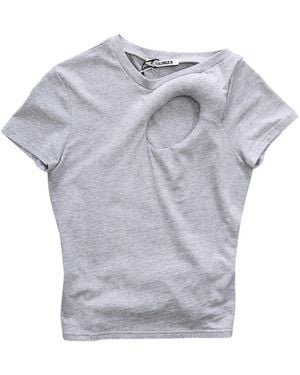 OTTOLINGER T-Shirt Met Uitgesneden Details En Korte Mouwen - Grijs