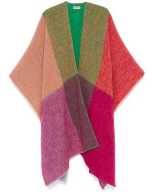 Woolrich Check-Pattern Cape - Pink