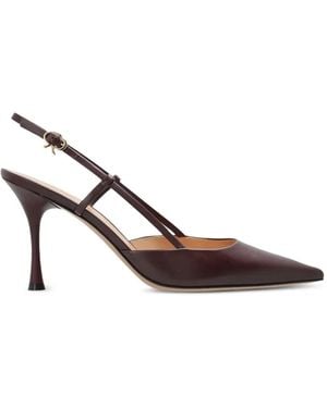 Gianvito Rossi Ascent Pointed-Toe Heeled Court Shoes - Brown