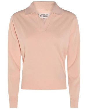 Maison Margiela Wool V-Neck Jumper - Pink
