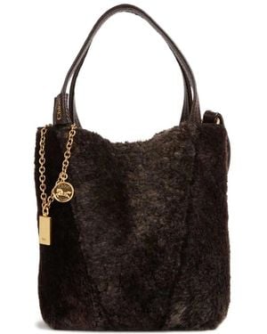 Chloé Spin shearling tote bag - Schwarz