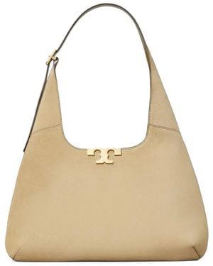 Tory Burch Eleanor Suede Shoulder Bag - Natural