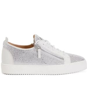 Giuseppe Zanotti Rhinestone Low-Top Trainers - White