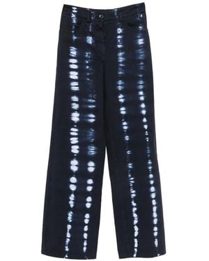 Momoní Olivina Tie-Dye Wide-Leg Trousers - Blue