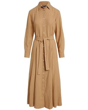 Polo Ralph Lauren Belted Florence Midi Shirt Dress - Natural