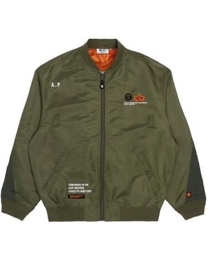 Aape By A Bathing Ape X Alpha Industries Bomber Jacket - Green