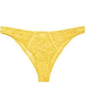 Fleur du Mal Le Stretch Lace Briefs - Yellow