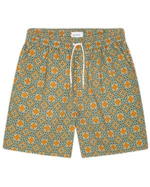 Les Deux Harry Arabesque Drawstring Shorts - Green