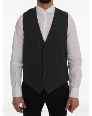 Dolce & Gabbana Staff Pinstripe Waistcoat - Black