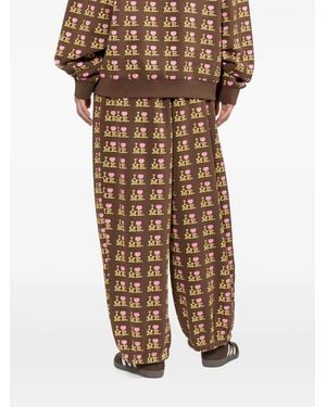 Ashley Williams All-Over Print Track Pants - Brown