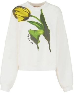 Marni Sweater Met Tulpprint - Wit