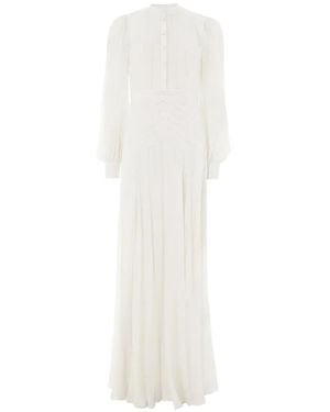 Temperley London Villanelle Buttoned Long-Sleeve Maxi Dress - White