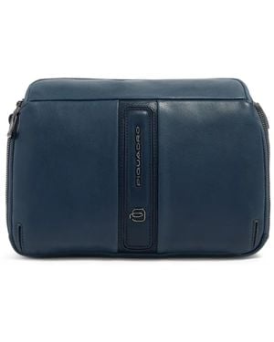 Piquadro Victor Logo-Plaque Messenger Bag - Blue