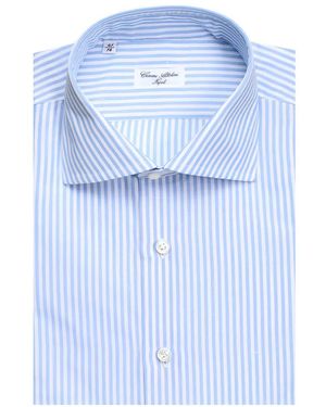 Cesare Attolini Camisa A Rayas - Azul