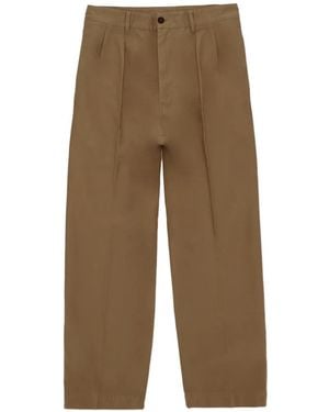 Fortela Pantalon New York À Design Plissé - Natural