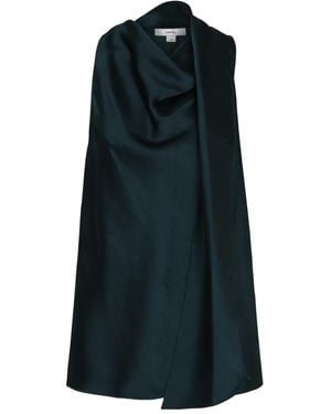 Vince Satin Top With Scarf - Blue