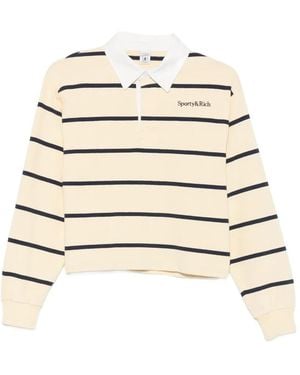 Sporty & Rich Striped Polo Shirt - White
