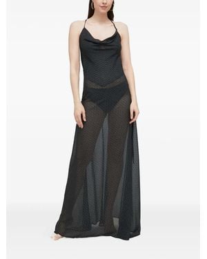 Trussardi Maxi-Jurk Met Open Rug - Zwart