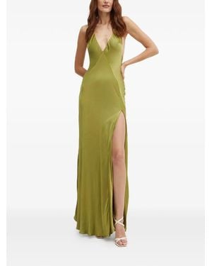 Bardot Yve V-neck Slit Maxi Dress - Green