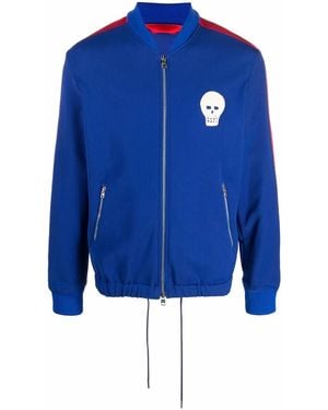 McQueen Skull Patch Sports Jacket - Blue