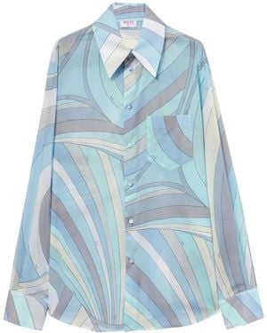 PUCCI Hemd Mit Iride-Print - Blau