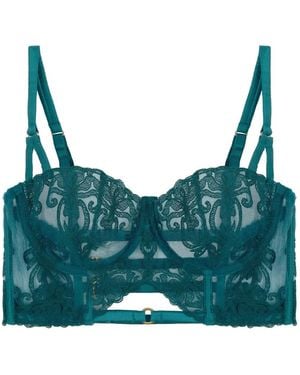 Fleur Of England Olivia Longline Lace Bra - Green