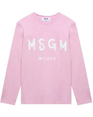 MSGM Camiseta con logo estampado - Rosa