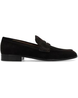 Gianvito Rossi George Penny-slot Suede Loafers - ブラック
