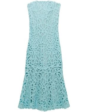 Jonathan Simkhai Clairis Guipure-Lace Bustier Fitted Midi Dress - Blue