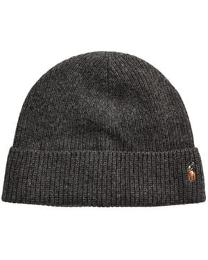 Polo Ralph Lauren Signature Pony Rib-Knit Beanie - Black
