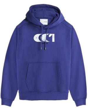 CIARAN Cc1 Logo-Print Hoodie - Blue