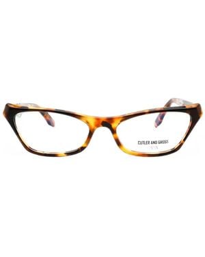 Cutler and Gross Logo-Detail Cat-Eye Frame Glasses - Black