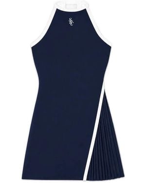 Sporty & Rich Src Slant Pleated Mini Dress - Blue