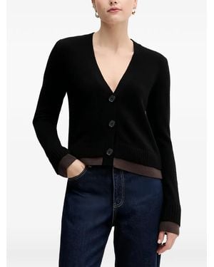 Sisley V-Neck Buttoned Cardigan - Black