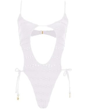 Amir Slama X Jade Picon Cut Out-Detail Swimsuit - White